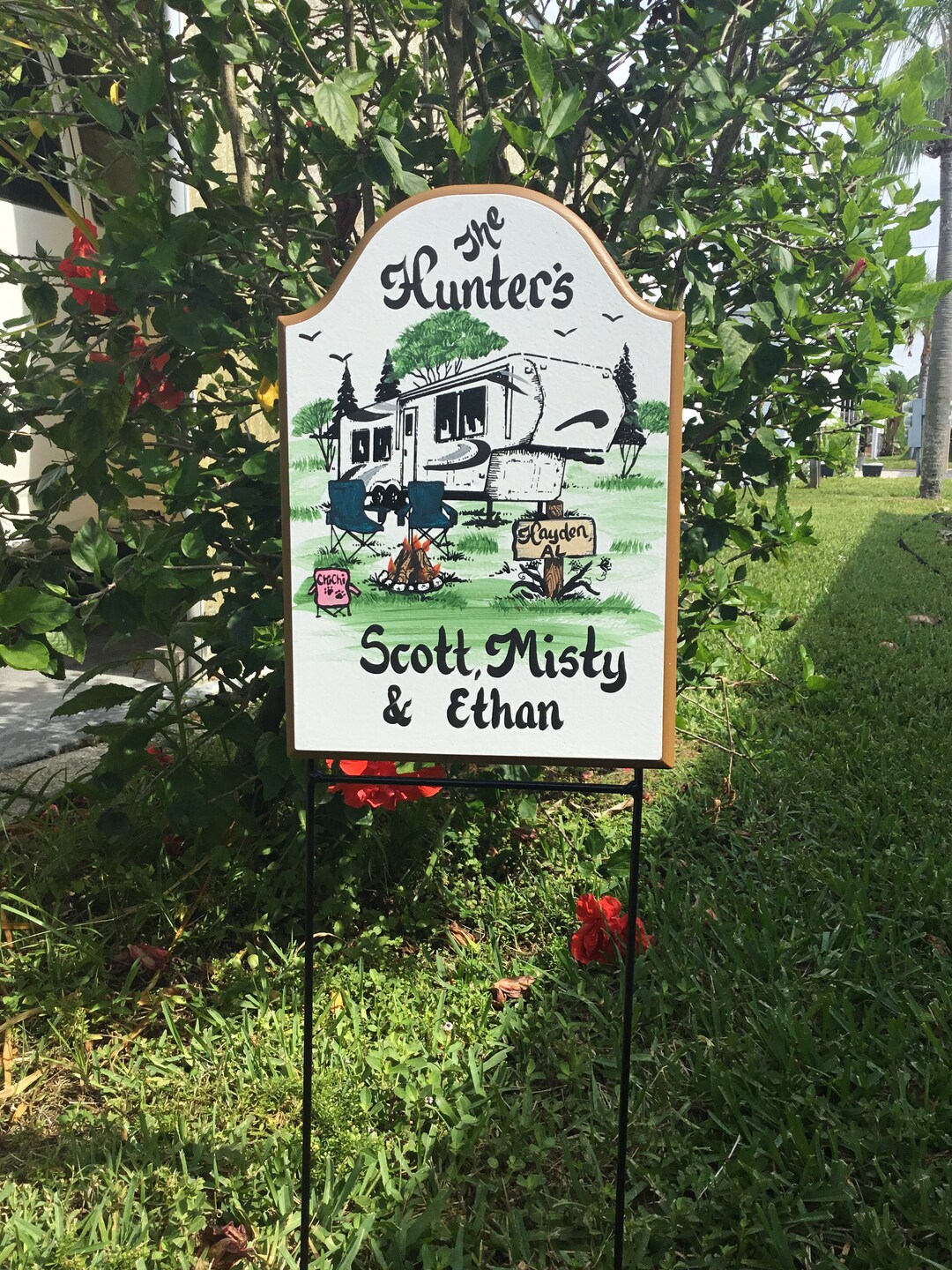 Custom Camping SIGN and Stand.great for Campsites-personalized Camping ...