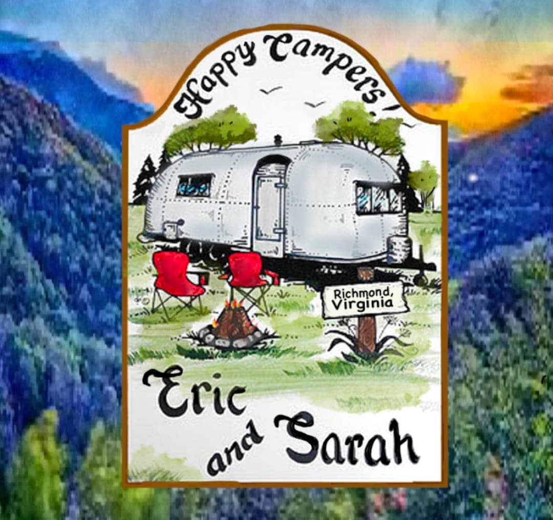 Trampolinme Sign Rv AIRSTREAM Signs-rv Signs- Camping Signs- PERSONALIZED Hand Painted - Etsy