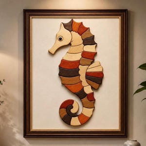 Intarsia-patroon zeepaardje pdf | Afdrukbare figuurzaag houtbewerking sjabloon | Rustieke wanddecoratie | DIY houten muurkunstplattegrond| Handgemaakt