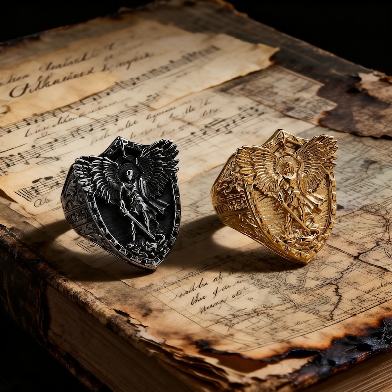 Retro Angel Warrior God Titanium Steel Ring / Unisex / Harley-Davidson Motorcycle Rider Jewelry Accessory image 2