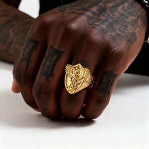 Retro Angel Warrior God Titanium Steel Ring / Unisex / Harley-Davidson Motorcycle Rider Jewelry Accessory image 8