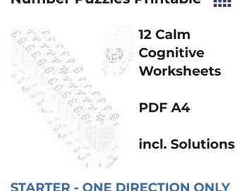 Number Search Puzzles – Starter Level | Calm Cognitive Worksheets for Gentle Brain Training | 12 with Solutions | Valentine Edition