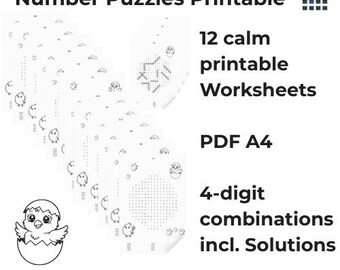 Spring Brain Training Worksheets Adults – Explorer 4-Digit One Direction Number Search | 12 Printable Worksheets