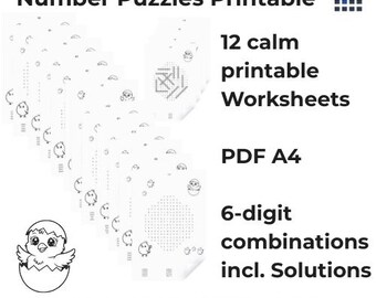 High Focus Spring Number Puzzles – Mastery 6-digit forward & backward number search printable worksheets