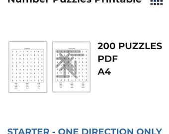 Number Puzzles Printable – Starter Level Worksheets for Learning & Cognitive Training