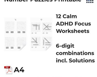 Advanced ADHD Worksheets for Adults | High Focus Number Puzzles