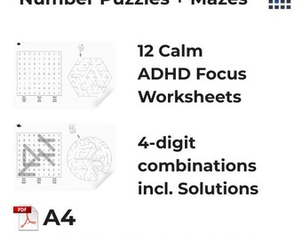 ADHD Attention Training  | Structured Focus Mazes & Number Puzzles – Explorer Level