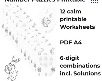 Challenging Easter Brain Training – Complex Number Search | 12 Printable Worksheets