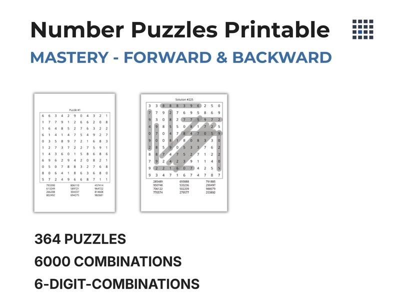 Mastery level printable number worksheets for advanced cognitive training and reasoning. Calm professional layout supports deep focus, working memory, and mental endurance. Suitable for occupational therapy, neurological rehabilitation, care environments with higher cognitive levels, and adults seeking challenging structured brain training.
