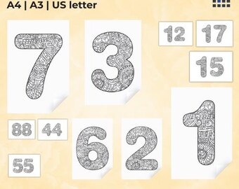 Number Mandala Coloring Pages for Seniors – Calm Printable Activities 1–20 PDF | US Letter, A4, A3 size