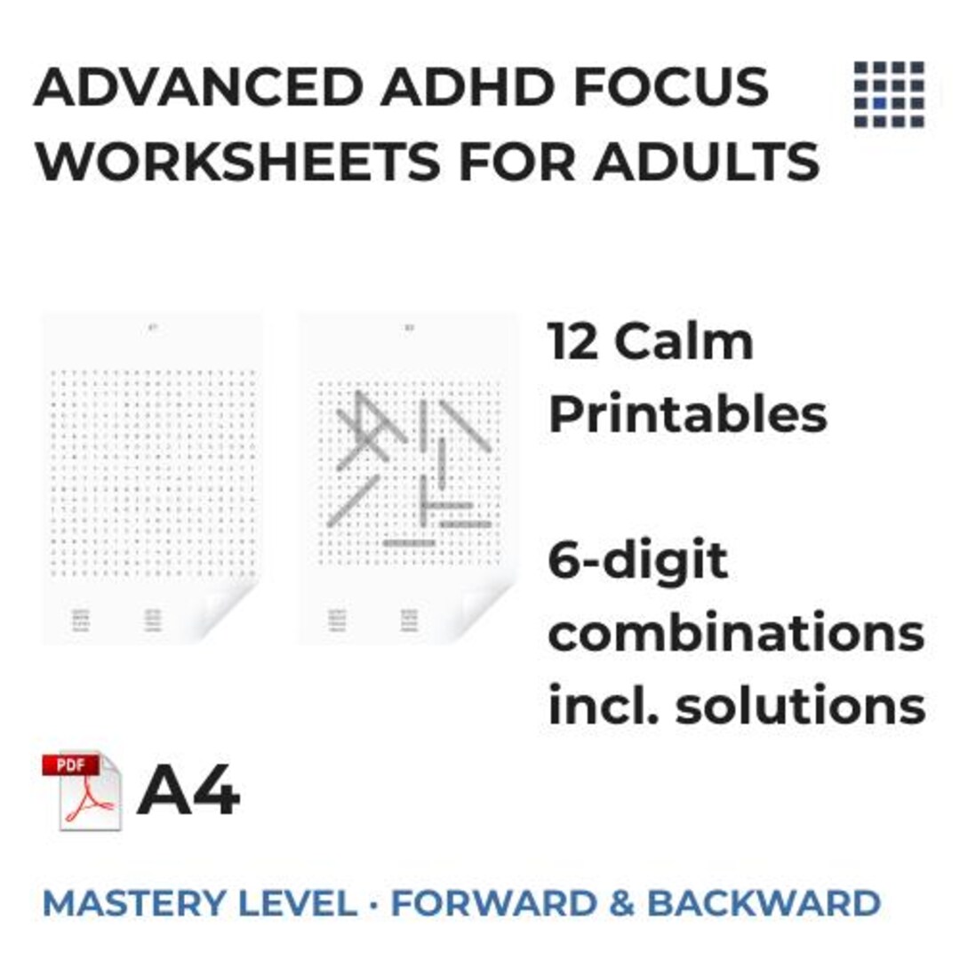 Advanced ADHD Worksheets – Mastery Level | Sustained Focus ...
