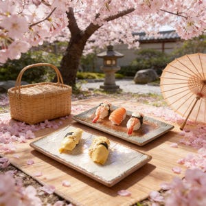 Personnalized Handmade Japanese Rectangular Sushi Plate - Custom Engraved Rustic Kiln-Fired Ceramic Dish