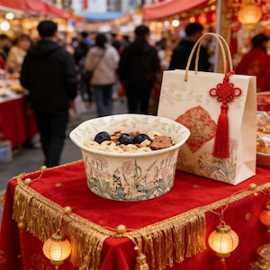 Personnalized Oil-Painted Bellflower Ceramic Oatmeal Bowl - Custom Engraved Gift for Bestie