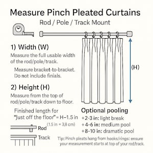 Pinch-Pleat Curtains: Cream Linen Herringbone (Blackout or Cotton Lined) image 10