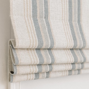 Streep vouwgordijn boerderij: biologisch linnen, op maat gemaakte verduistering met koord