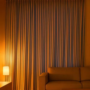 Organic Cotton Curtains: Hand Block-Printed Teal Stripes (Custom Sizes Available) image 8