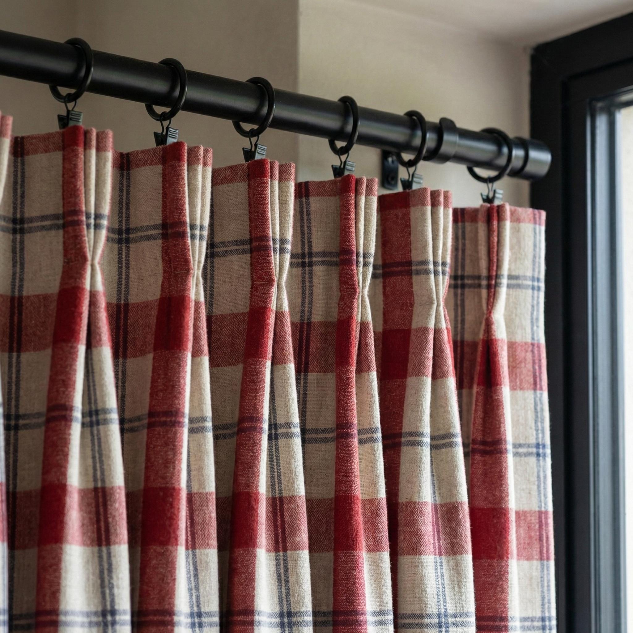 Rideaux Sur Mesure Iliv Lana En Tartan - Cousus Main Lot De 4 Cols