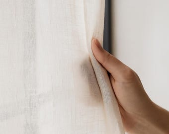 Lniane firanki w kolorze kości słoniowej: niestandardowe długości, wiele stylów nagłówków