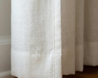 Weißer Organischer Leinenvorhang, Verdunkelungs- oder Lichtfiltervorhang