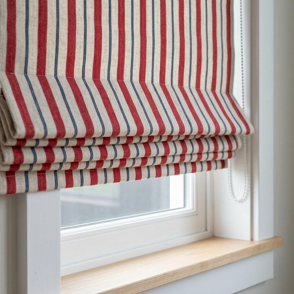 Window Shade Blue and White Stripe - Etsy