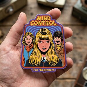 Mind Control for Beginners Sticker Funny Dark Humor Occult Vinyl Decal Waterproof