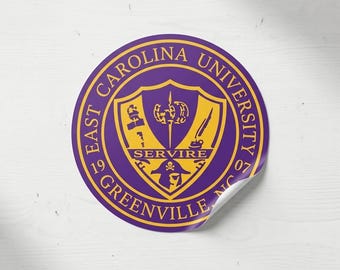 East Carolina University Logo Sticker Waterproof Vinyl ECU Pirates Decal 3.9"
