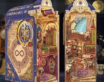 DIY Magical Library Book Nook Kit – 3D Wooden Puzzle with LED