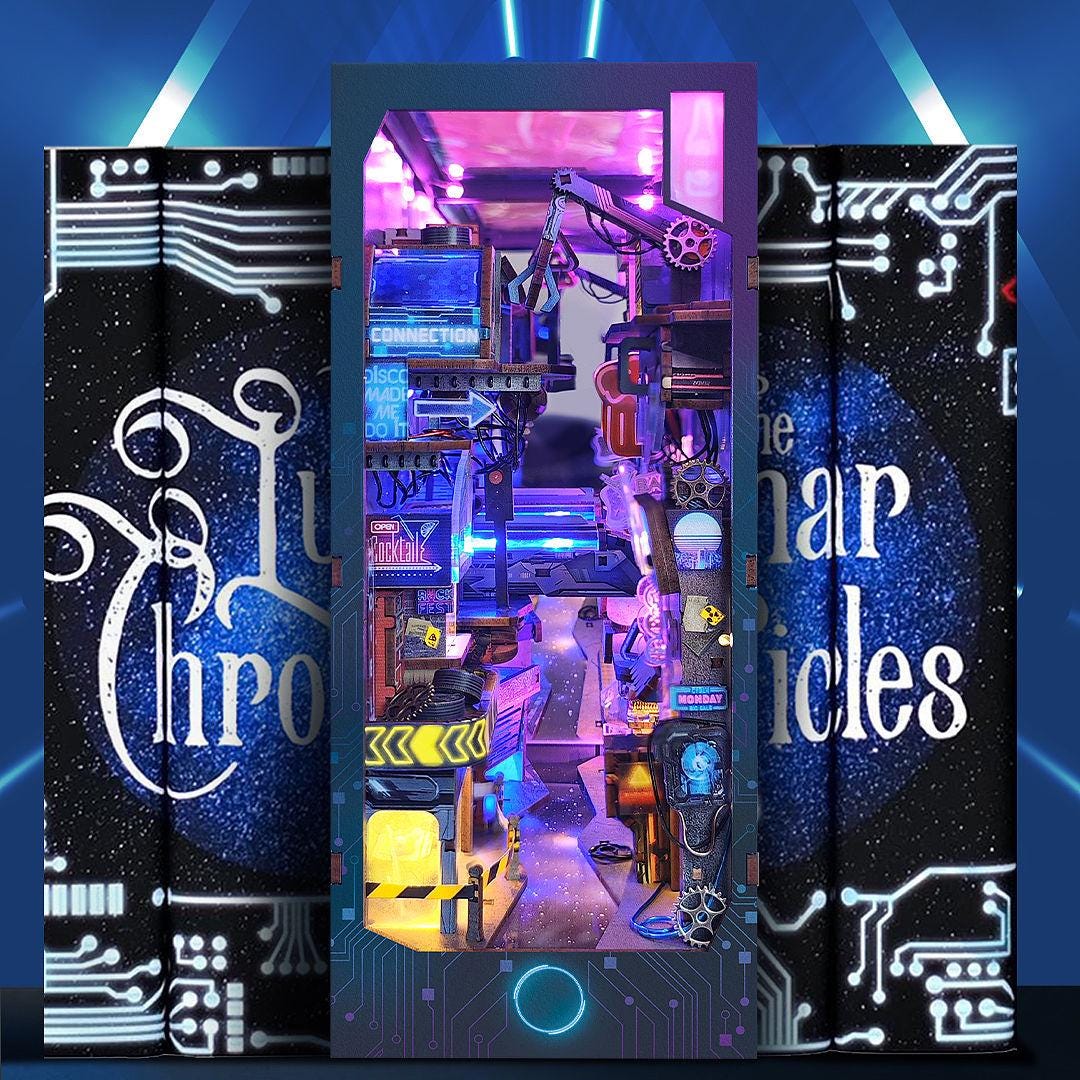 Cyberpunk Book Nook Kit, DIY Cyberworld 3D Wooden Puzzle With LED ...