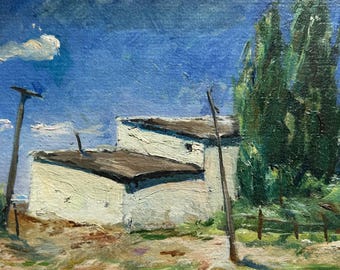 Original-Ölgemälde von Vitaliy Shevchenko | Ukrainischer impressionistischer Landschaftsstil | Vintage-Kunstwerk, 30 x 22 cm | Sammlerstück aus der Ukraine