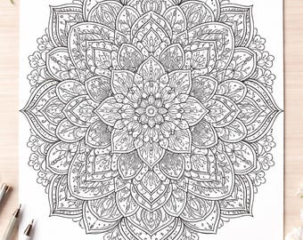 Mandala da colorare per la consapevolezza – Arte antistress 2 pagine (PDF stampabile)