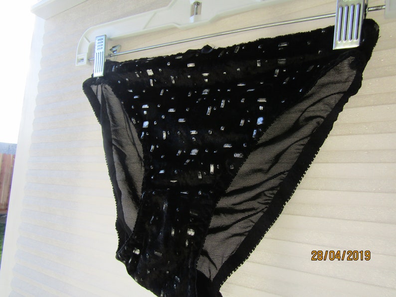 black panties with velvet on the front med