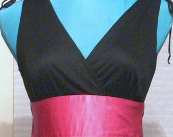 black long party dress with pink belt size med