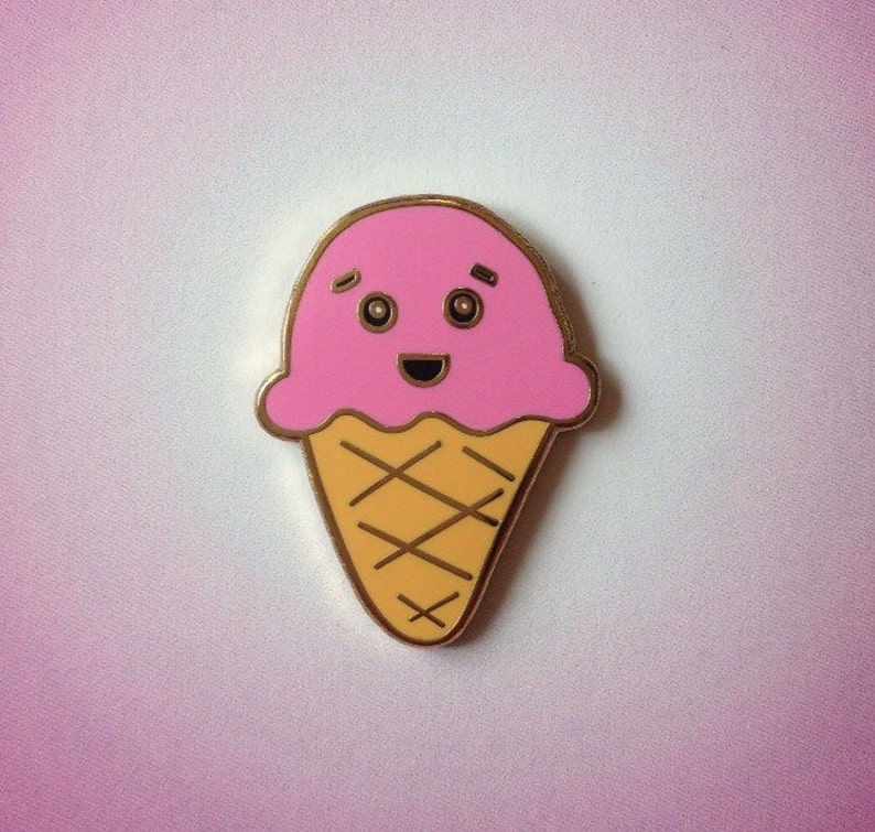 Kawaii Ice Cream Enamel Pin Badge | Etsy