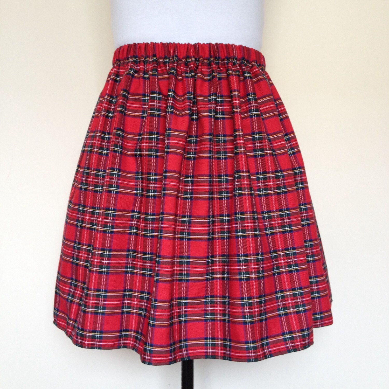 Red Tartan Skirt Etsy