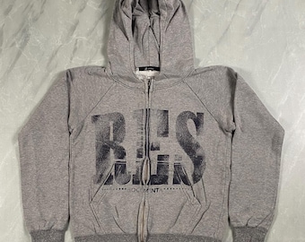 Vintage Johnbull-hoodie met rits|Big Spellout gedrukt|Y2k Japanse gedichttekst