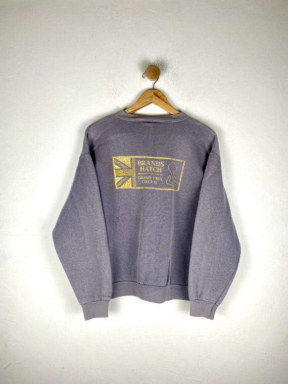 Vintage 90s Auto Sport Brands Hatch Grand Prix Circuit Sunfaded Boxy Crewneck