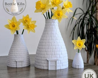 Bottle Kiln Vase | Stoke Themed Unique Flower Vase | Pottery Industry Rustic Home Decor | Modern Minimalist Vase | Housewarming Gift Idea