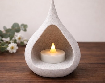 Teardrop Shaped Artificial Tealight Holder, Decorative Candle Holder, Elegant Tea Light Holder, Coffee Table Decor, Small Candle Holder