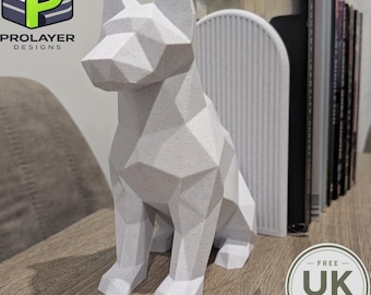 Low Poly Dog Bookends, Heavyweight Geometric Style Bookends, Book Lover Gift, Dog Lover Gift, Modern Bookshelf Decor, Large Book Support