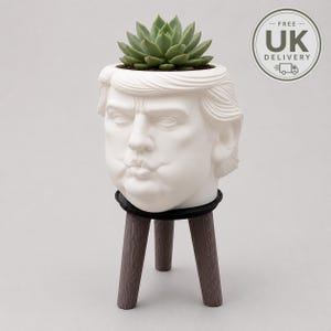 Trump Head Planter | Funny Succulent or Cactus Pot | 3D Printed Novelty Plant Pot | Political Humor Planter | Unique Desk Planter | Gag Gift