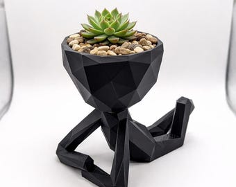 3.5 Inch Succulent Planter Pot, Low Poly Geometric Planter, Modern Desk Plant Holder, Small Cactus Planter, Unique Plant Lover Gift