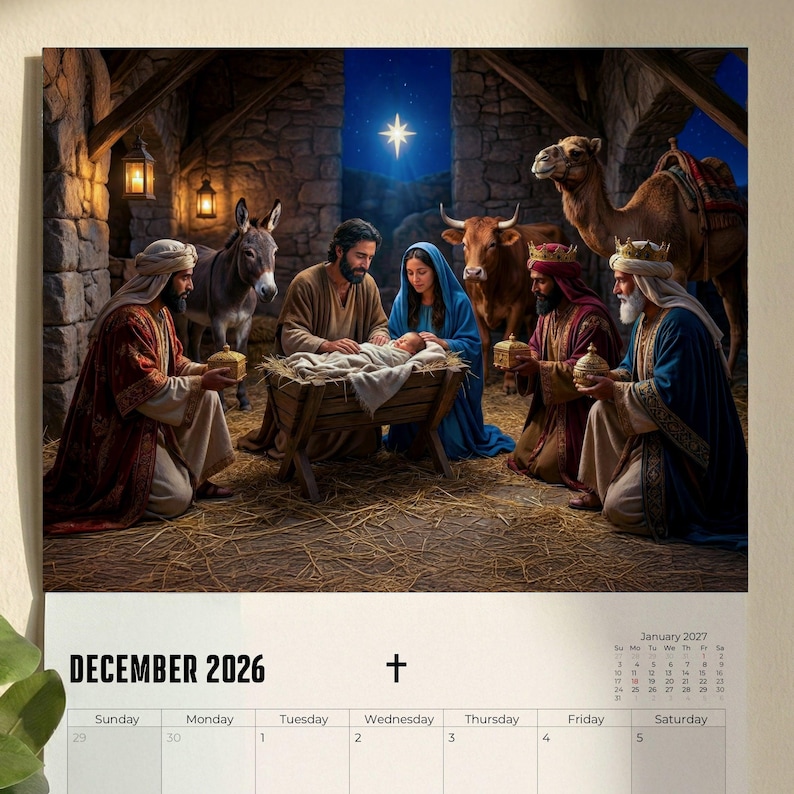 Jesus Christ 2026 Wall Calendar – Christian Faith Calendar With ...