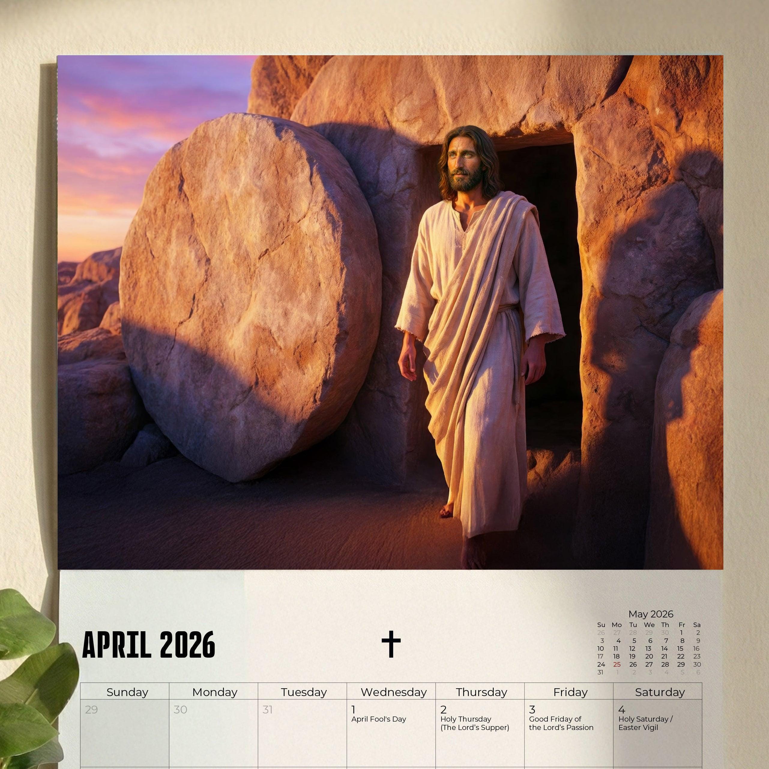 Jesus Christ 2026 Wall Calendar – Christian Faith Calendar With ...