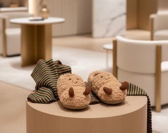 Cartoon Animal Slippers, Fluffy Cotton Home Shoes, Winter Footwear