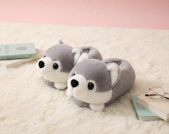 Cartoon Animal Slippers, Plush Hamster Fur Indoor Shoes, Cozy Winter Slides