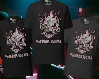 Cyberpunk 2077 Vintage SAMURAI Inspired Tshirt | Rockerboy Johnny Silverhand Gamer Tee