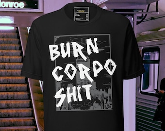 Cyberpunk 2077 T-Shirt: Burn Corp Shirt Arasaka Turm Brennendes Grafik-T-Shirt