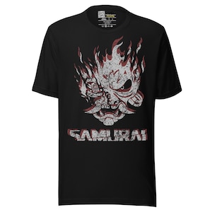 Cyberpunk 2077 Vintage SAMURAI Inspired Tshirt | Rockerboy Johnny Silverhand Gamer Tee