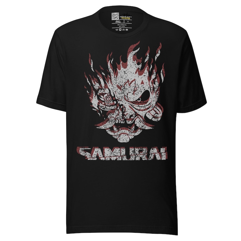 Cyberpunk 2077 Vintage SAMURAI Inspired Tshirt | Rockerboy Johnny Silverhand Gamer Tee