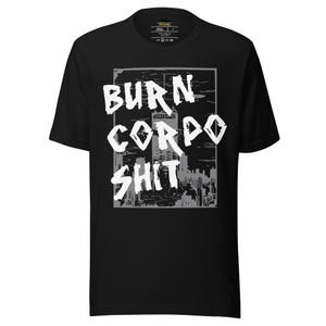 サイバーパンク2077 Tシャツ：バーンコーポレーションシャツ アラサカタワー バーニンググラフィックTシャツ